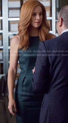 Donna’s dark green dress on Suits