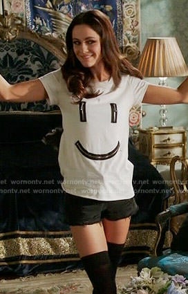 Princess Eleanor’s zipped smiley face tee on The Royals