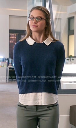 Kara’s blue layered sweater on Supergirl