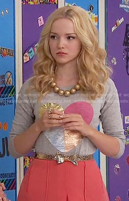 Liv’s metallic heart sweater on Liv and Maddie