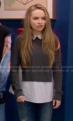 Maya's grey layered sweater on Girl Meets World