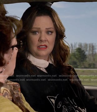 WornOnTV Molly s cat sweater on Mike and Molly Melissa McCarthy Clothes and Wardrobe from TV