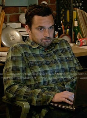 Nick’s green flannel shirt on New Girl