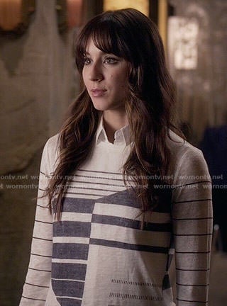 Spencer’s mixed stripe top on Pretty Little Liars