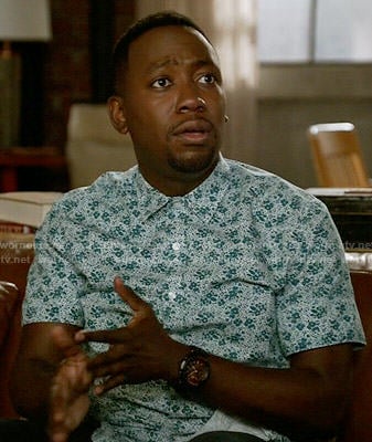 Winston’s green floral shirt on New Girl