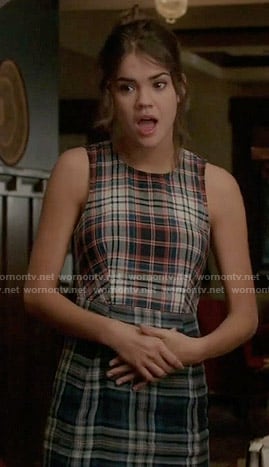Callie’s mixed plaid print dress on The Fosters