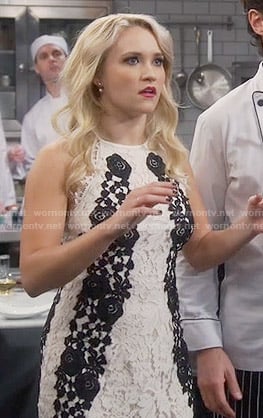 Gabi’s black and white lace dress on Young and Hungry