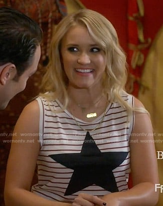 Gabi's striped star tank top on Young and Hungry