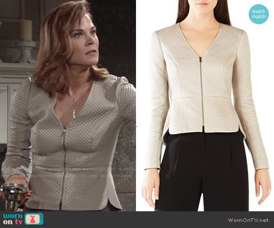 Bcbgmaxazria  'Pearson' Diamond Quilted Faux Leather Jacket worn by Phyllis Newman (Gina Tognoni) on The Young and the Restless