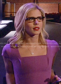 Felicity’s purple square neck dress on Arrow
