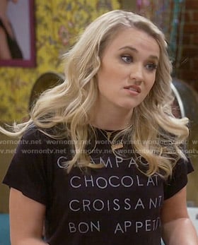 Gabi's Champagne Chocolate Croissant Bon Appetit tee on Young and Hungry