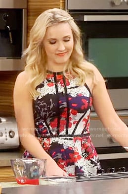 Gabi’s floral dress with black trim on Young and Hungry