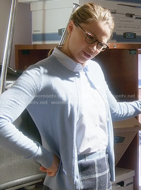 Kara's blue checked skirt and striped shirt on Supergirl