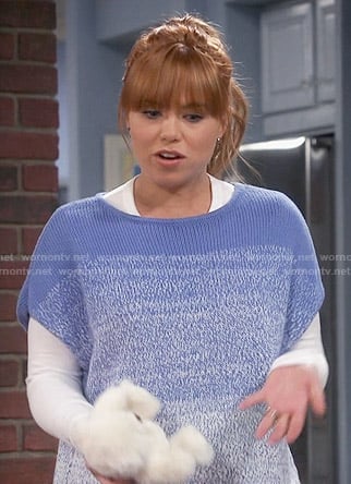 Kristin’s blue ombre sweater on Last Man Standing