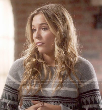 Maddie's fringed sweater on Nashville