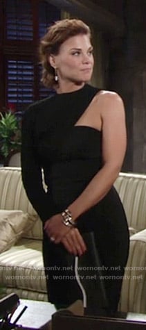 Phyllis’s black one-sleeve dress on The Young and the Restless