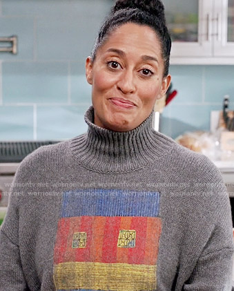 Rainbow's grey printed turtleneck sweater on Black-ish