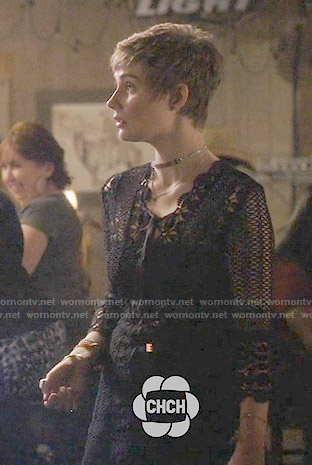 Scarlett's black crochet dress on Nashville