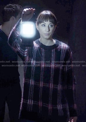 Spencer's black plaid sweater on Pretty Little Liars