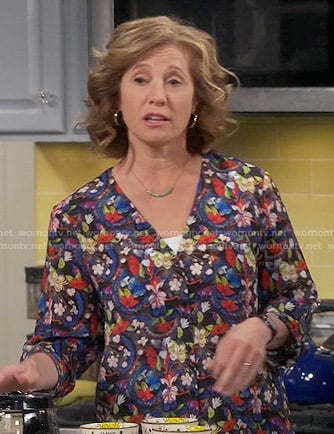 Vanessa's floral v-neck blouse on Last Man Standing