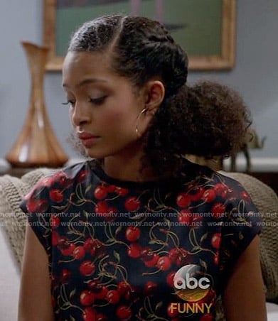 Zoey's cherry print top on Black-ish