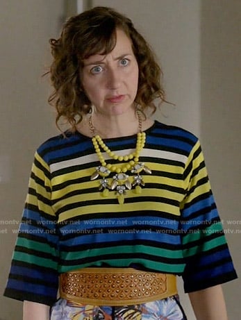 Carol’s blue and yellow striped top on Last Man on Earth