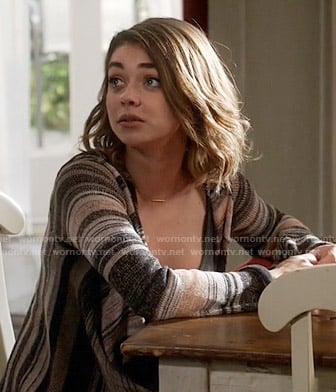 Haley's striped hooded cardigan on Modern Family