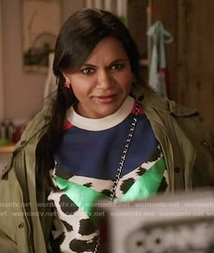 Mindy’s leopard print sweater on The Mindy Project