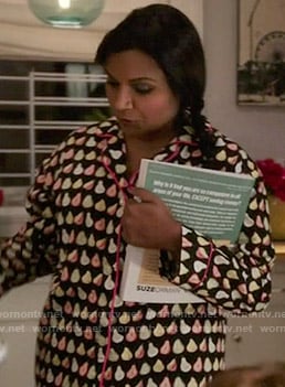 Mindy’s pear print pajamas on The Mindy Project