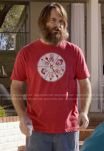 Phil’s red clown t-shirt on Last Man on Earth