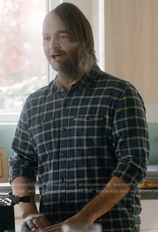 Tandy's blue checked shirt on Last Man on Earth