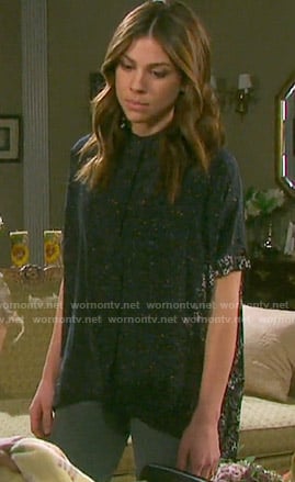 Abigail’s leopard and floral print shirt on Days of our Lives