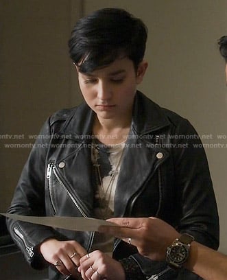 Audrey's leather moto jacket on Scream