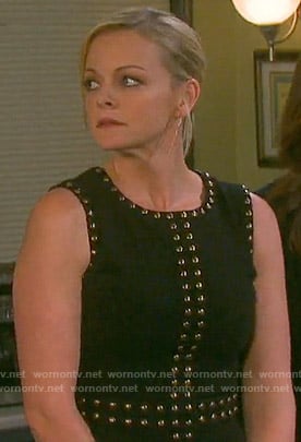 Belle’s black studded dress on Days of our Lives