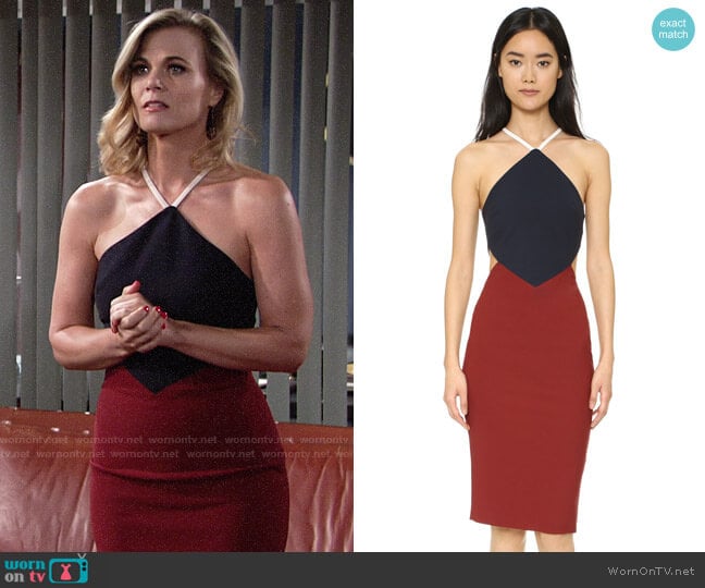 WornOnTV: Phyllis’s red and navy halterneck dress on The Young and the ...