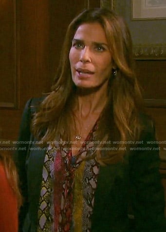 Hope's rainbow snake print blouse on Days of our Lives