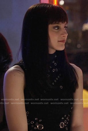 Layla's black grommet studded dress on Nashville