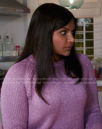 Mindy’s metallic pink sweater on The Mindy Project