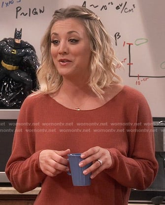 Penny's terracotta sweater on The Big Bang Theory