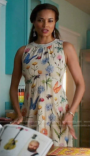 April’s floral and butterfly print dress on Mistresses