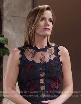 Chelsea's lace illusion top on The Young and the Restless