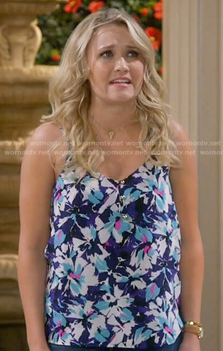 Gabi's blue floral cami on Young and Hungry