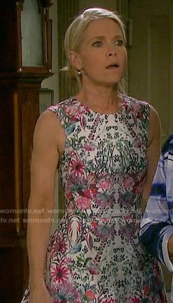 Jennifer’s floral printed fit and flare dress on Days of our Lives