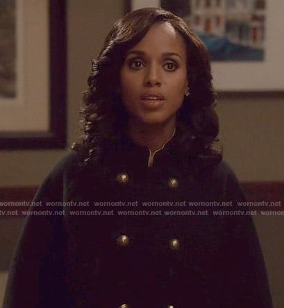 Olivia's black double breasted cape on Scandal