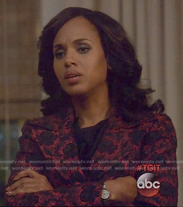 Olivia's floral jacquard coat on Scandal