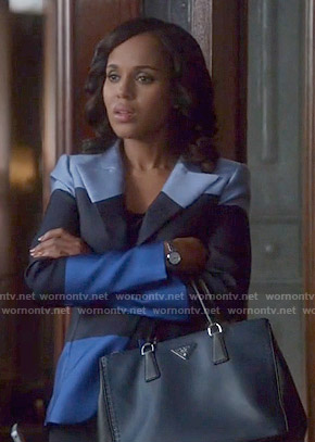 Olivia's blue striped blazer on Scandal