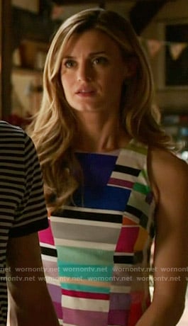 Paige's multi colored stripe print dress on Royal Pains