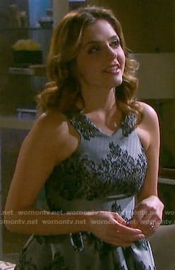 Theresa’s grey and black lace dress on Days of our Lives