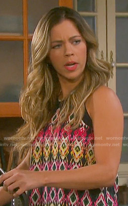 Blanca’s pink and yellow printed top on Days of our Lives