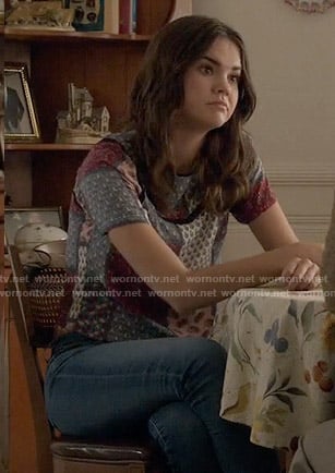 Callie's patchwork print top on The Fosters